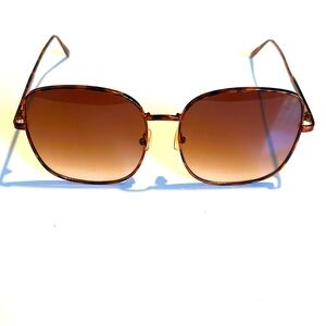 Free People Rounded Square Wire Frame Sunglasses